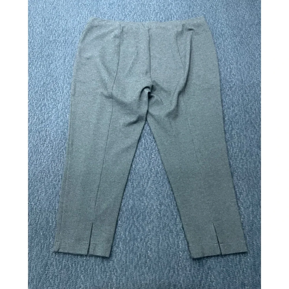 Eileen‎ Fisher Grey Ponte Knit Ankle Pants Italian Fabric Side Slit Size Large